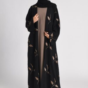 Botanical Grace Open Abaya – Two Piece Set